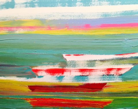 June Kaplan painting - Sister Ships
